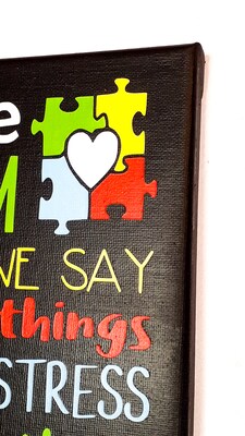 In This House We Do Autism Painted Canvas Sign - image4
